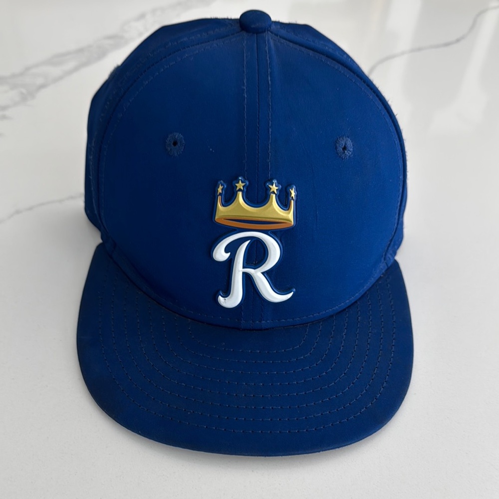 Blue Baseball Cap with Crown Logo
